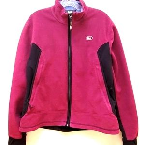 REI | BURGANDY & BLACK FLEECE JACKET, SZ L